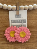 Large pink daisy dangle