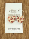 Floral boho heart hoop dangle