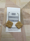 Fiona square flower dangle earring