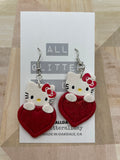 Hello Kitty glitter heart dangle earring