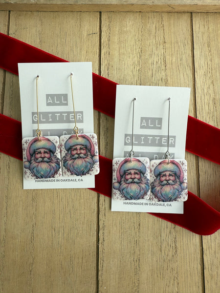 Sparkle santa rainbow long dangle