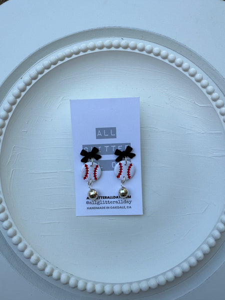 Baseball bow discoball dangle