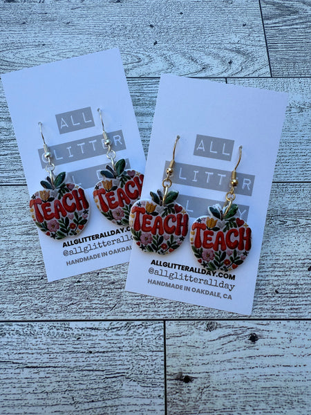 Adorable teach back to school Apple dangle