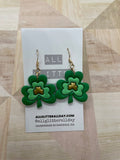 Bright green Shamrock dangle earring in multiple colors