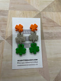 3 Clover glitter dangle earring