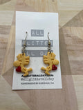 Yellow cartoon Bird with heart dangle earring