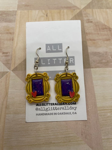 Friends medium frame dangle earring