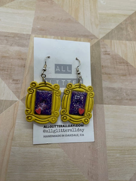 Friends large frame dangle earring