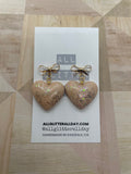 Puffy heart bow glitter dangle