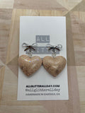 Puffy heart bow glitter dangle