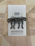 Gorgeous skinny ribbon bow dangle earring