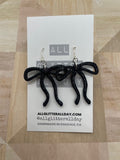 Gorgeous skinny ribbon bow dangle earring