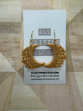 Floral moon dangle earring