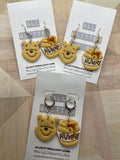 Pooh bear hand painted dangle earrings