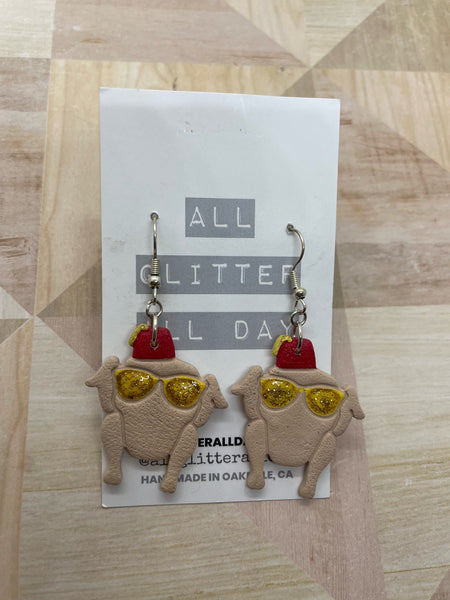 Friends iconic turkey dangle earring