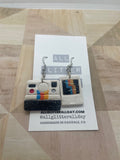 Magical instant camera dangle earring-Hand painted